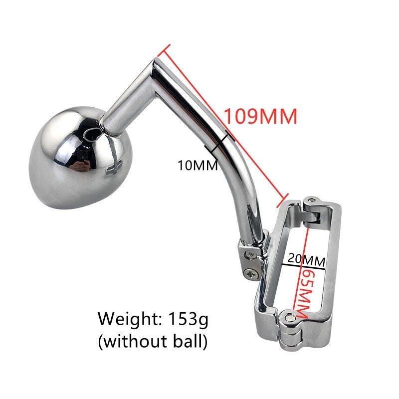 Edelstahl Skrotum-Klammer mit Anal-Plug - Image 2