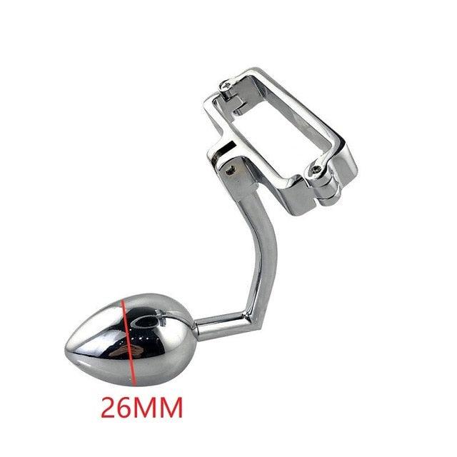 Edelstahl Skrotum-Klammer mit Anal-Plug - Image 4
