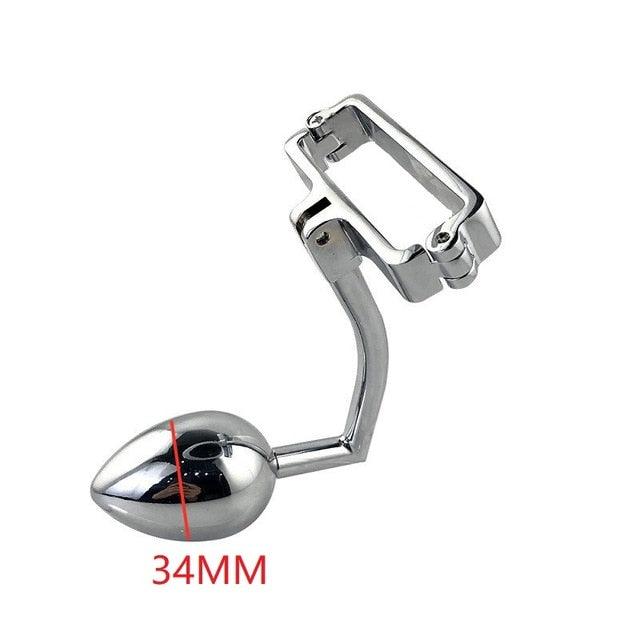 Edelstahl Skrotum-Klammer mit Anal-Plug - Image 5