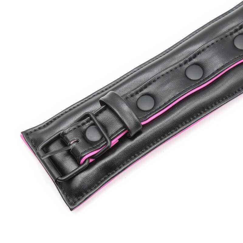 Gepolsterte Handschellen Schwarz Rosa - Image 5