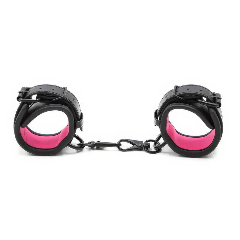 Schwarze Und Rosa Bdsmhandschellen - Image 2