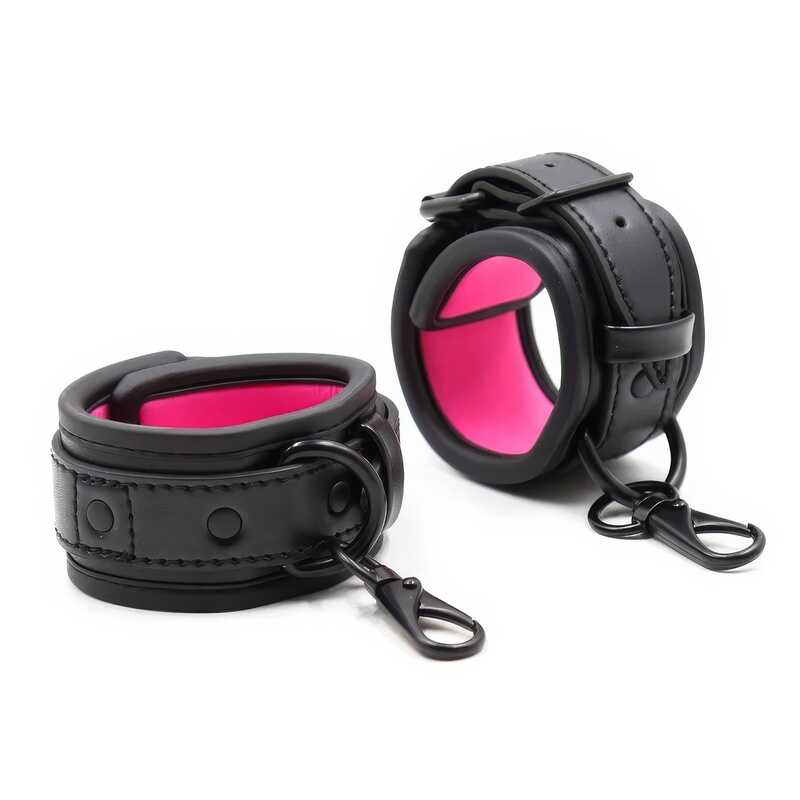 Schwarze Und Rosa Bdsmhandschellen - Image 3
