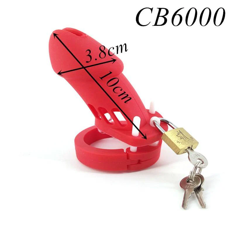 Silikon Keuschheitskäfig Mann - GB6000S Red - Image 4