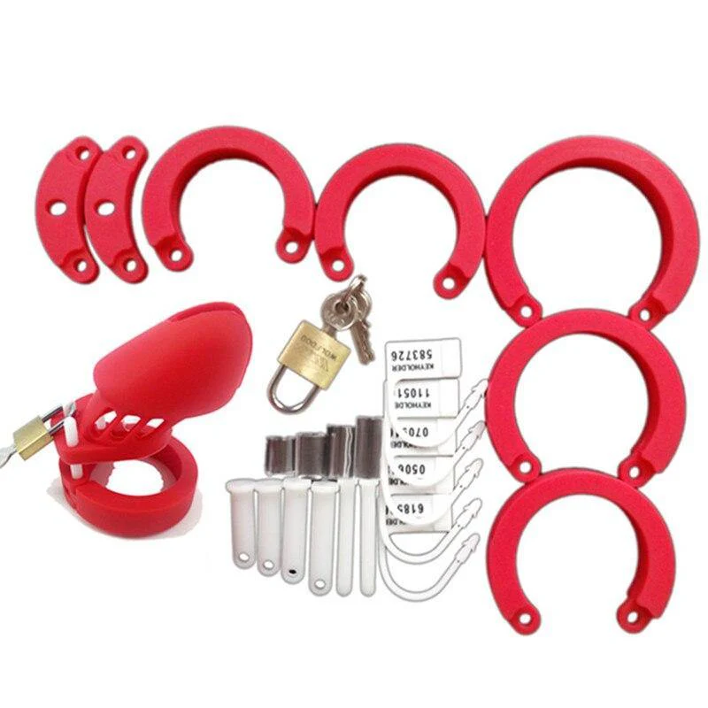 Silikon Keuschheitskäfig Mann - GB6000S Red - Image 6