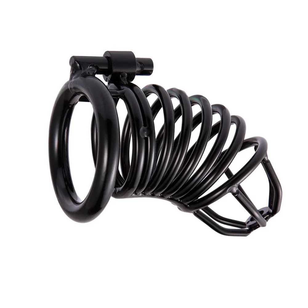 Stahl-Peniskäfig 7 Ringe - Folter 200 Schwarz - Image 4