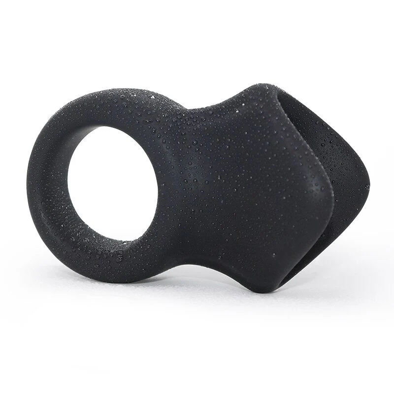 Weicher schwarzer Silikonring für Penis und Hoden - Image 2