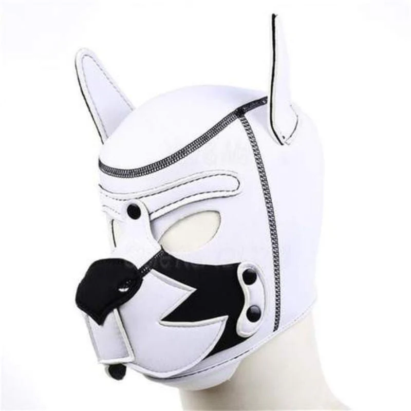 Weiße Hundebdsmmaske BDSM